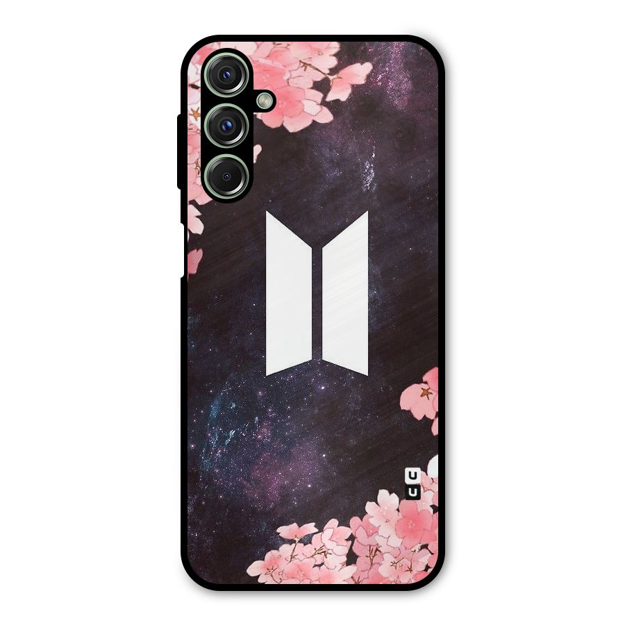Cherry Blossom Pause Design Metal Back Case for Galaxy F34