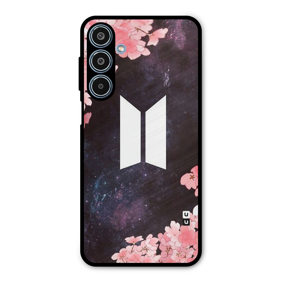 Cherry Blossom Pause Design Metal Back Case for Galaxy M35
