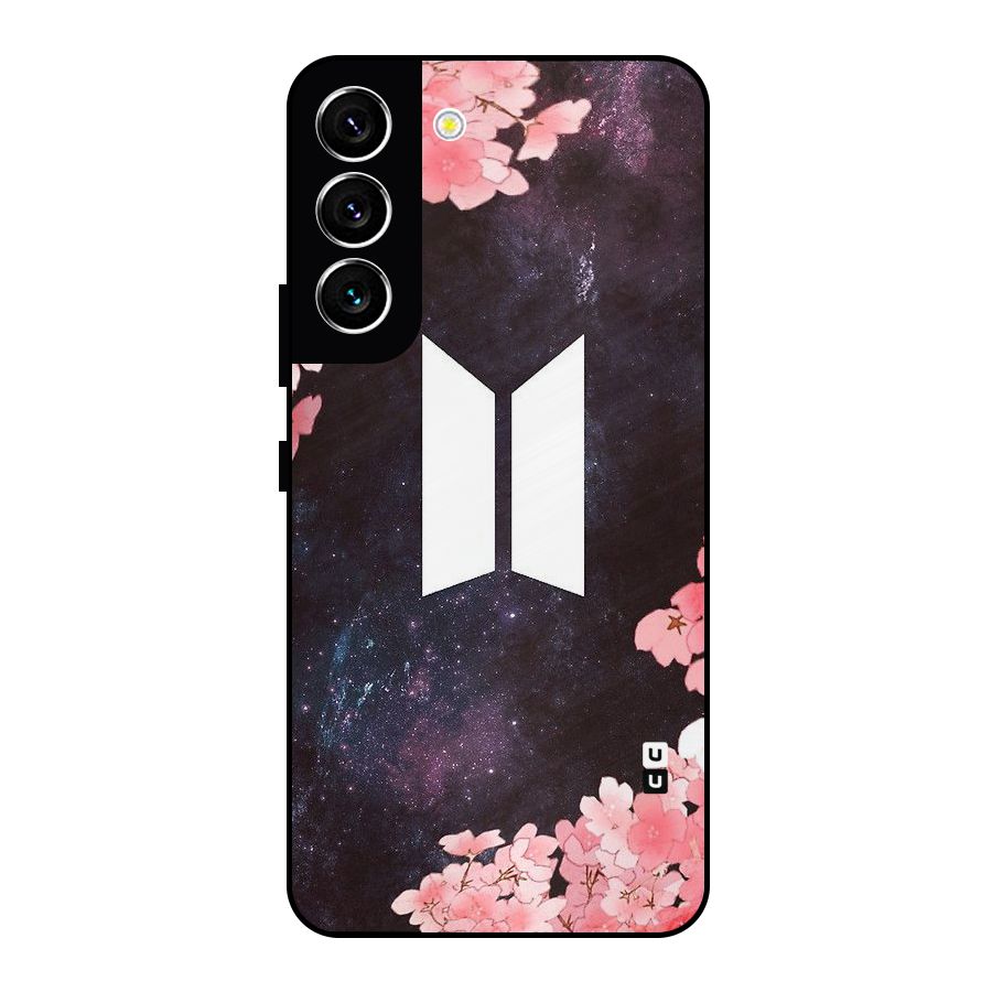 Cherry Blossom Pause Design Metal Back Case for Galaxy S22 5G
