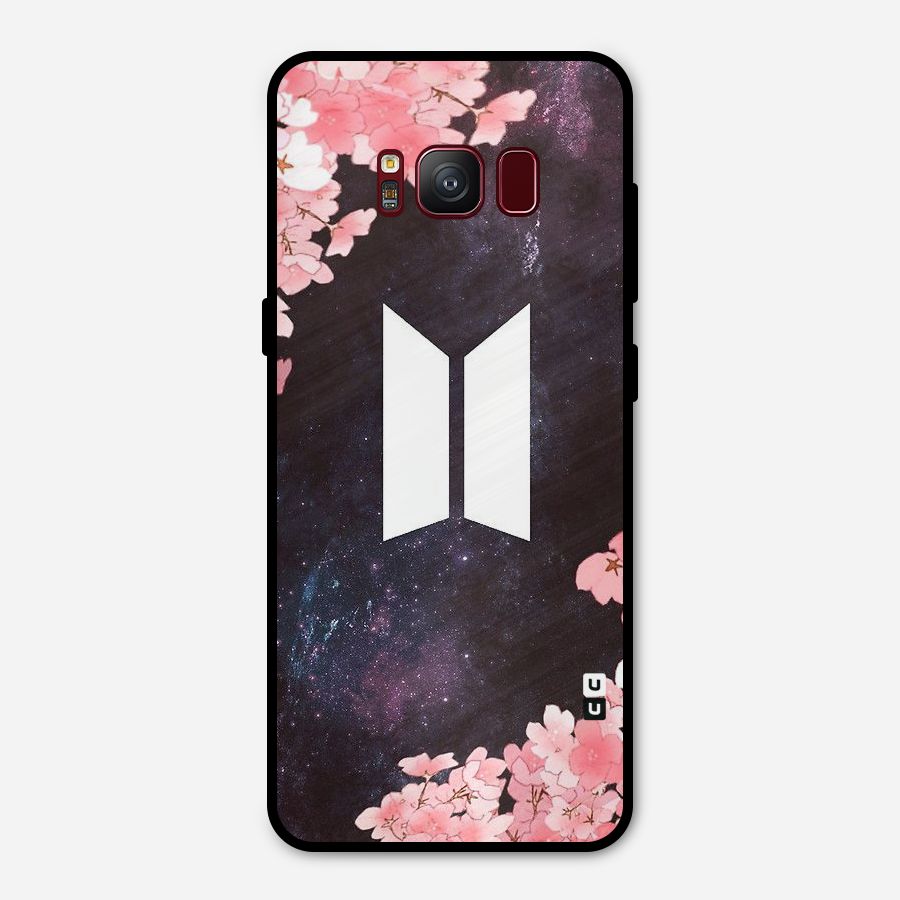 Cherry Blossom Pause Design Metal Back Case for Galaxy S8