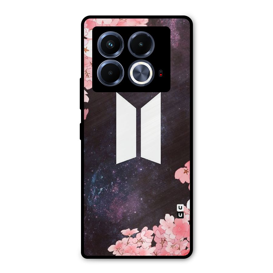 Cherry Blossom Pause Design Metal Back Case for Infinix Note 40 5G