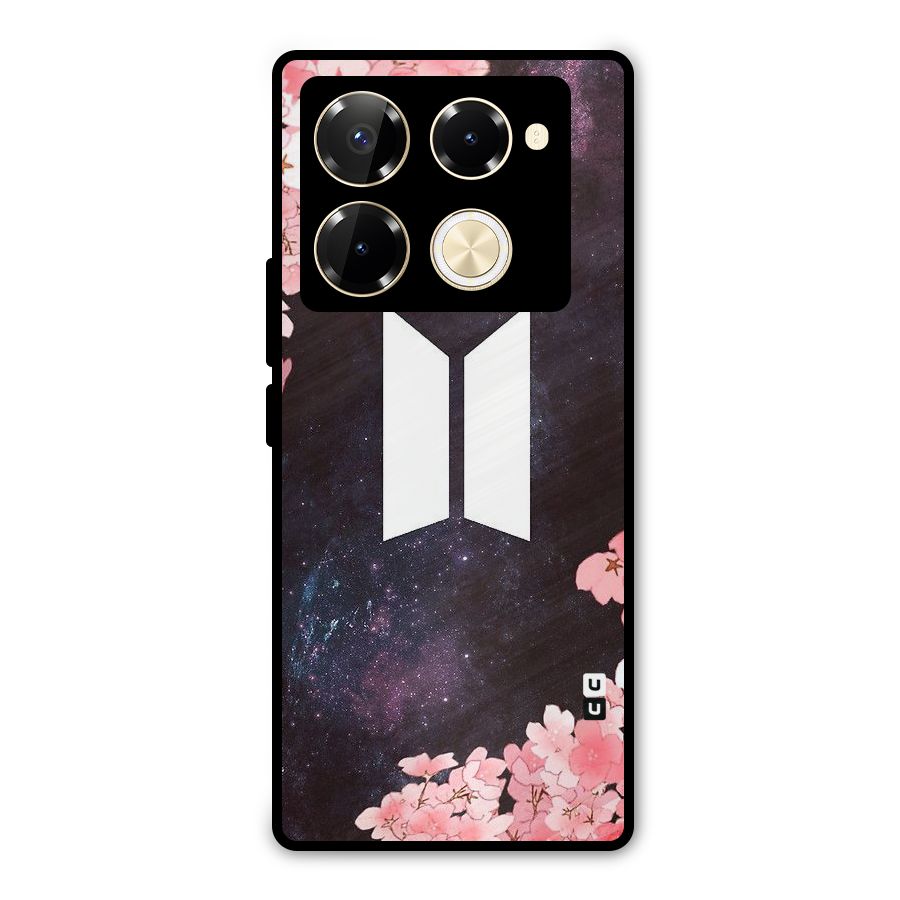 Cherry Blossom Pause Design Metal Back Case for Infinix Note 40 Pro Plus