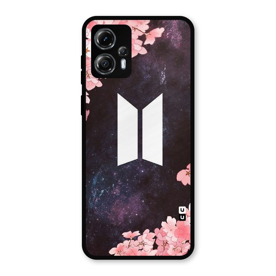 Cherry Blossom Pause Design Metal Back Case for Moto G13