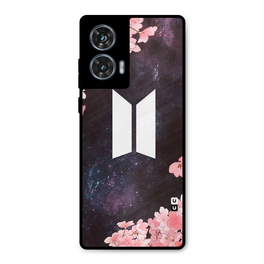 Cherry Blossom Pause Design Metal Back Case for Motorola Edge 50 Fusion