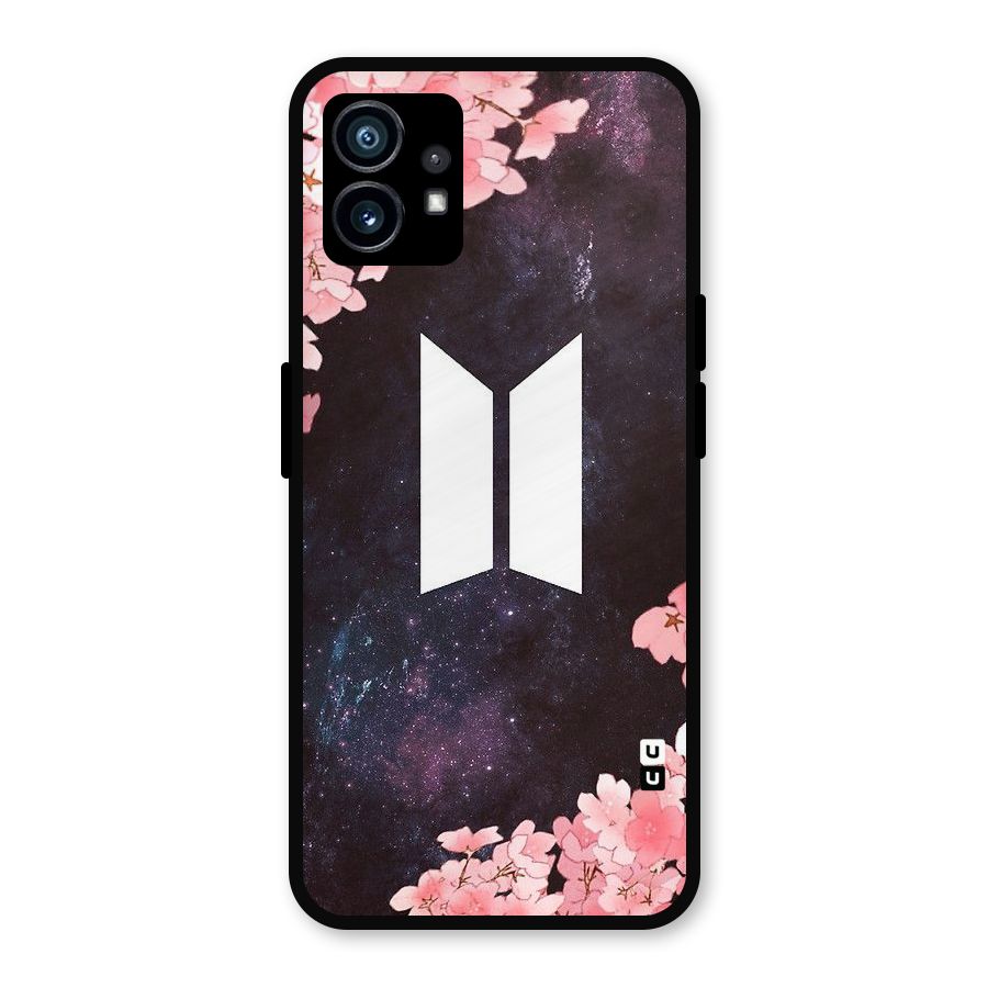 Cherry Blossom Pause Design Metal Back Case for Nothing Phone 1