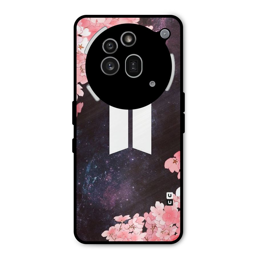 Cherry Blossom Pause Design Metal Back Case for Nothing Phone 3a Pro