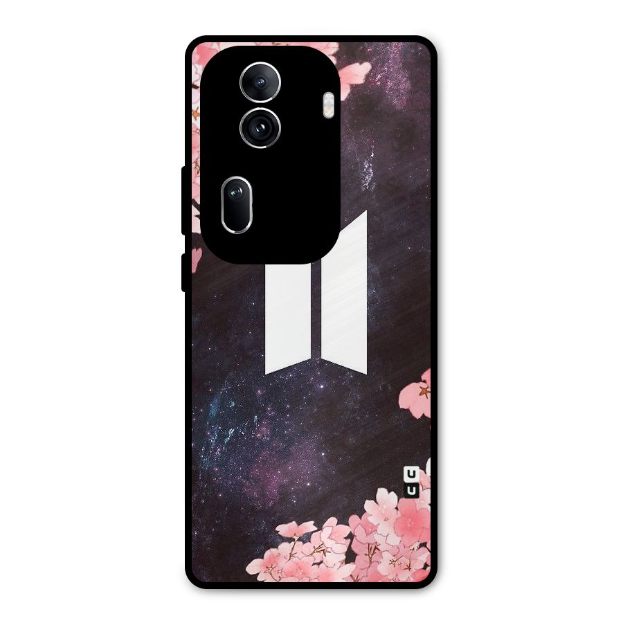 Cherry Blossom Pause Design Metal Back Case for Oppo Reno11 Pro 5G
