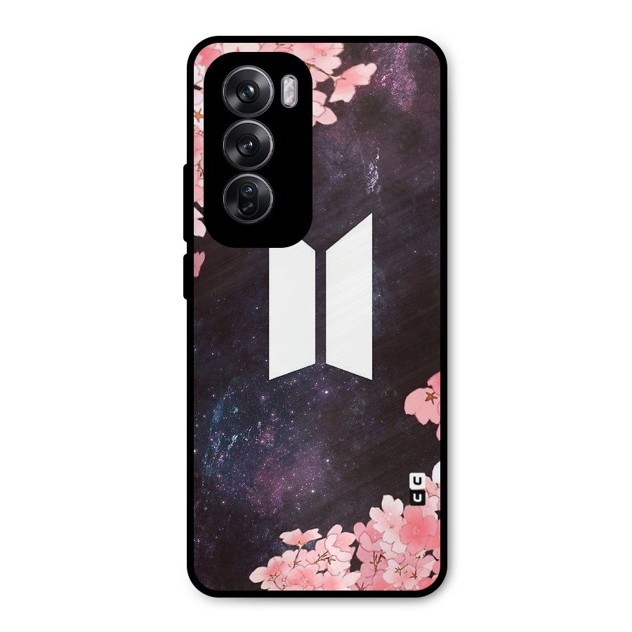 Cherry Blossom Pause Design Metal Back Case for Oppo Reno12 Pro