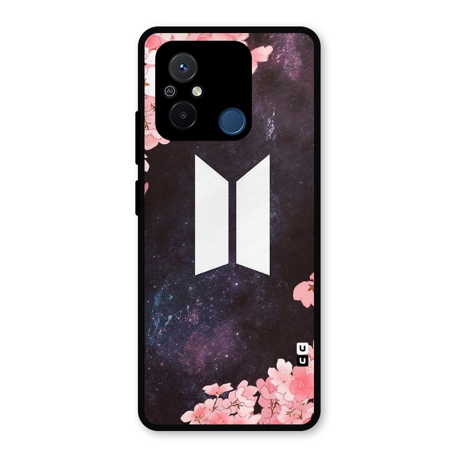 Cherry Blossom Pause Design Metal Back Case for Poco C55