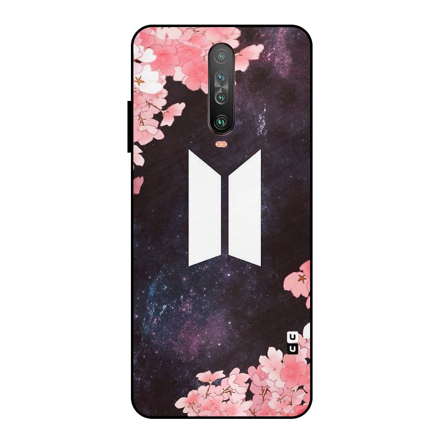 Cherry Blossom Pause Design Metal Back Case for Poco X2
