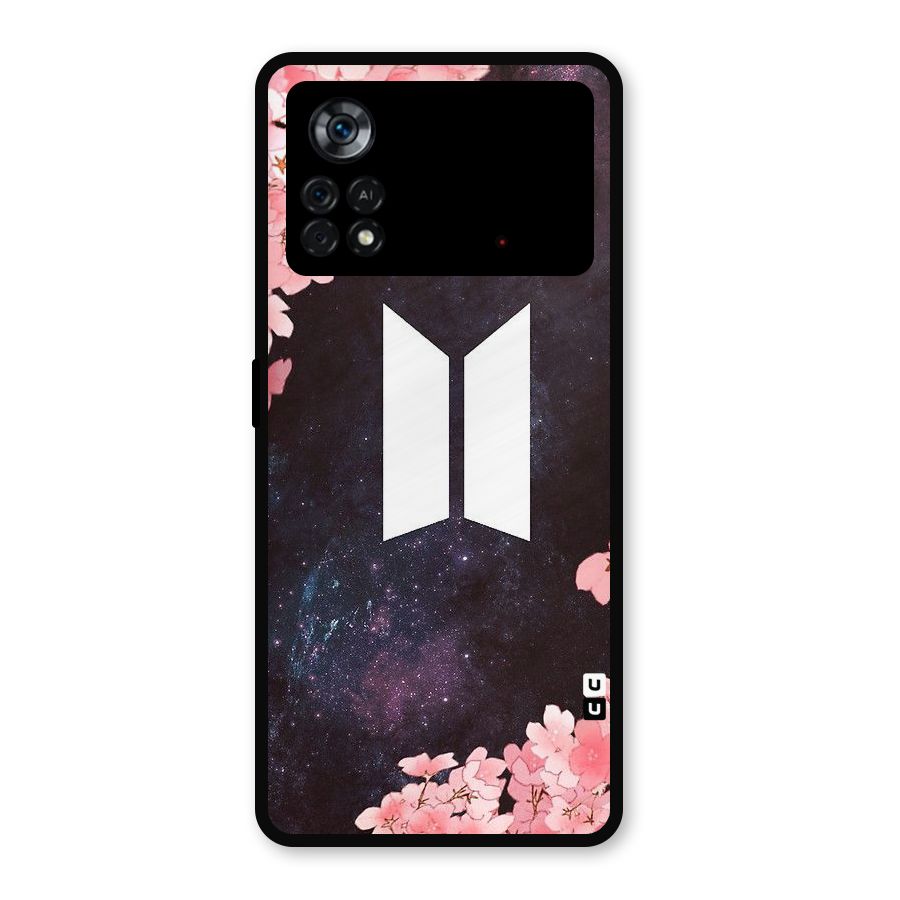 Cherry Blossom Pause Design Metal Back Case for Poco X4 Pro 5G