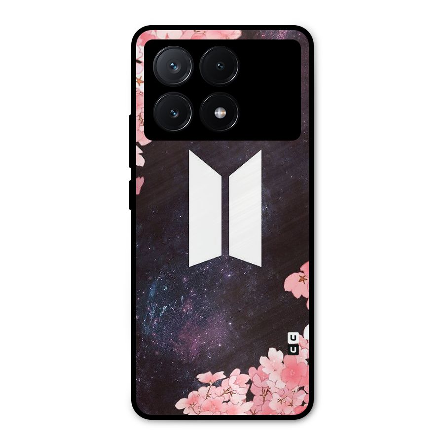 Cherry Blossom Pause Design Metal Back Case for Poco X6 Pro
