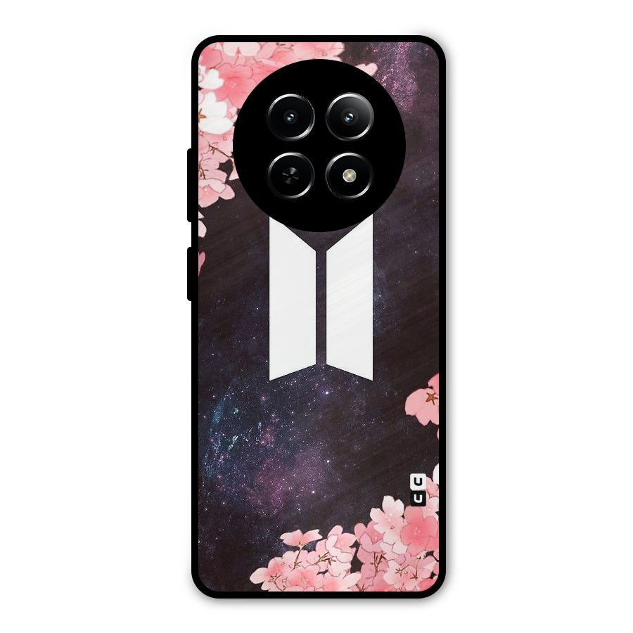 Cherry Blossom Pause Design Metal Back Case for Realme 12x 5G