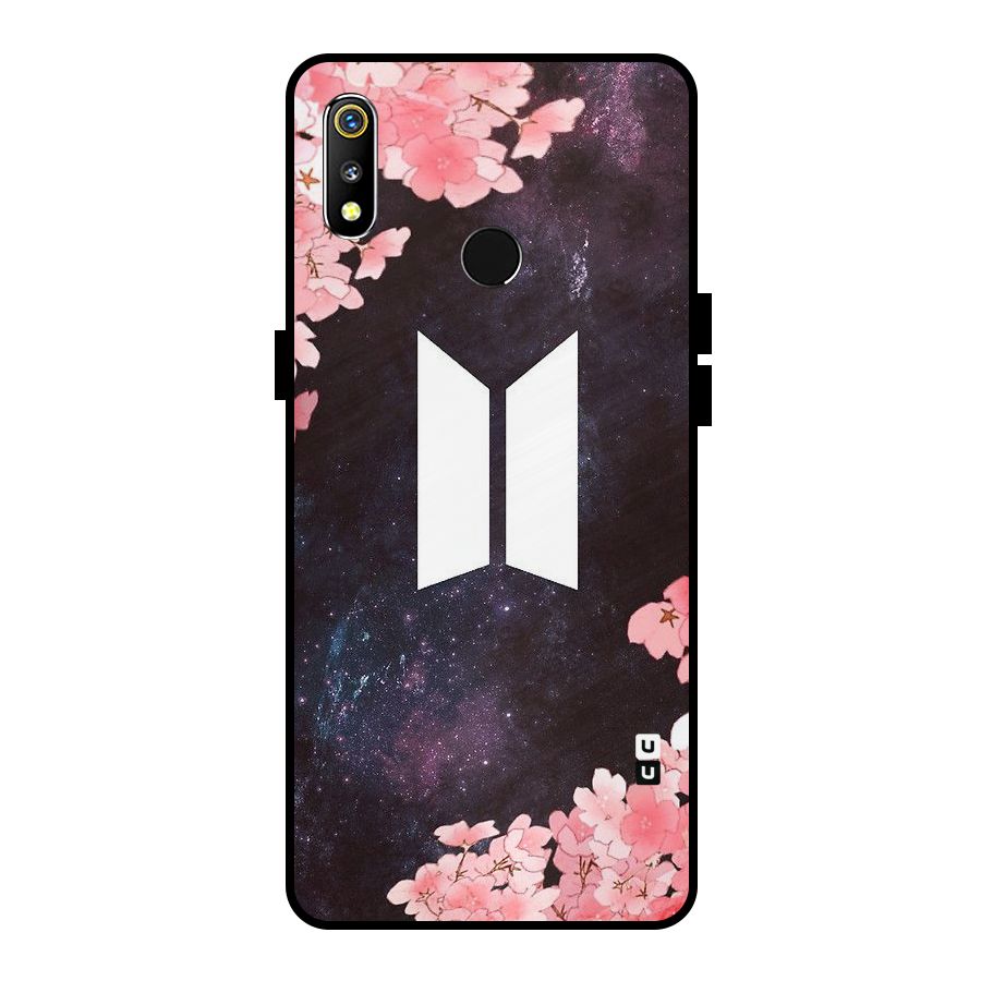 Cherry Blossom Pause Design Metal Back Case for Realme 3i