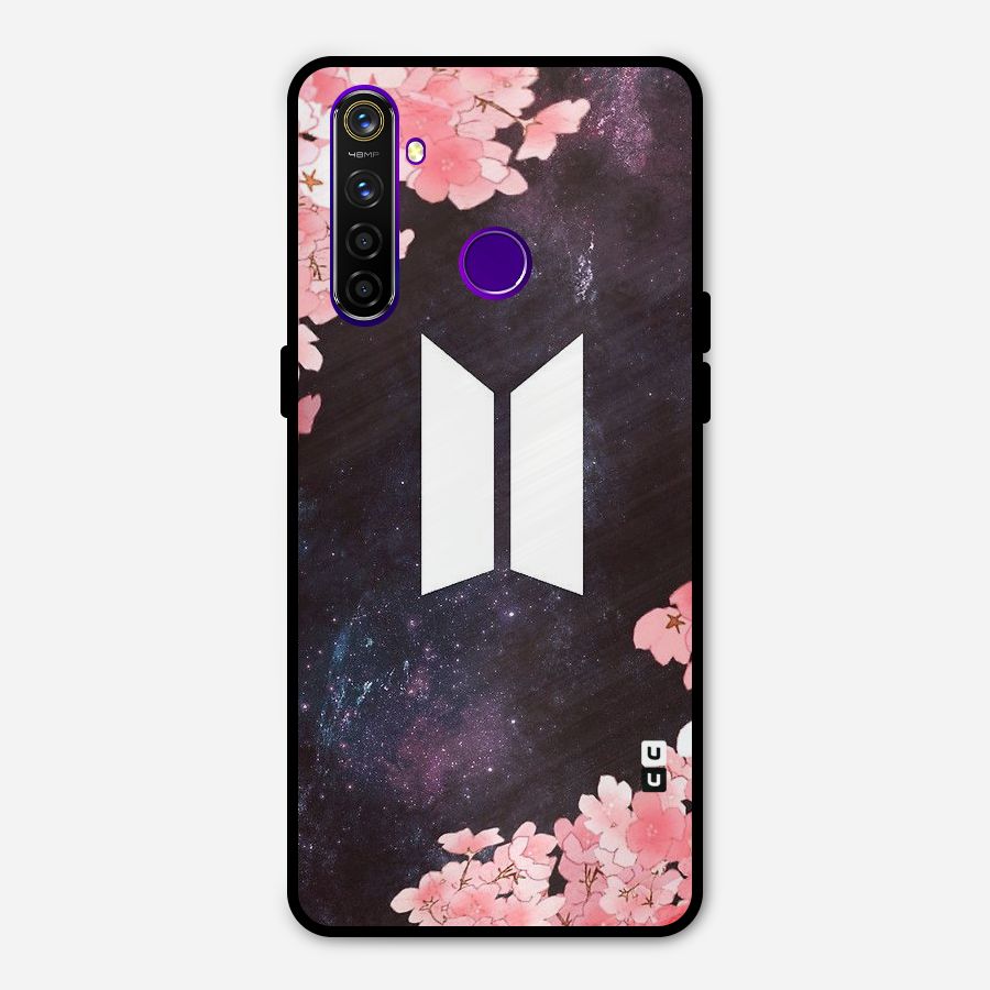 Cherry Blossom Pause Design Metal Back Case for Realme 5 Pro