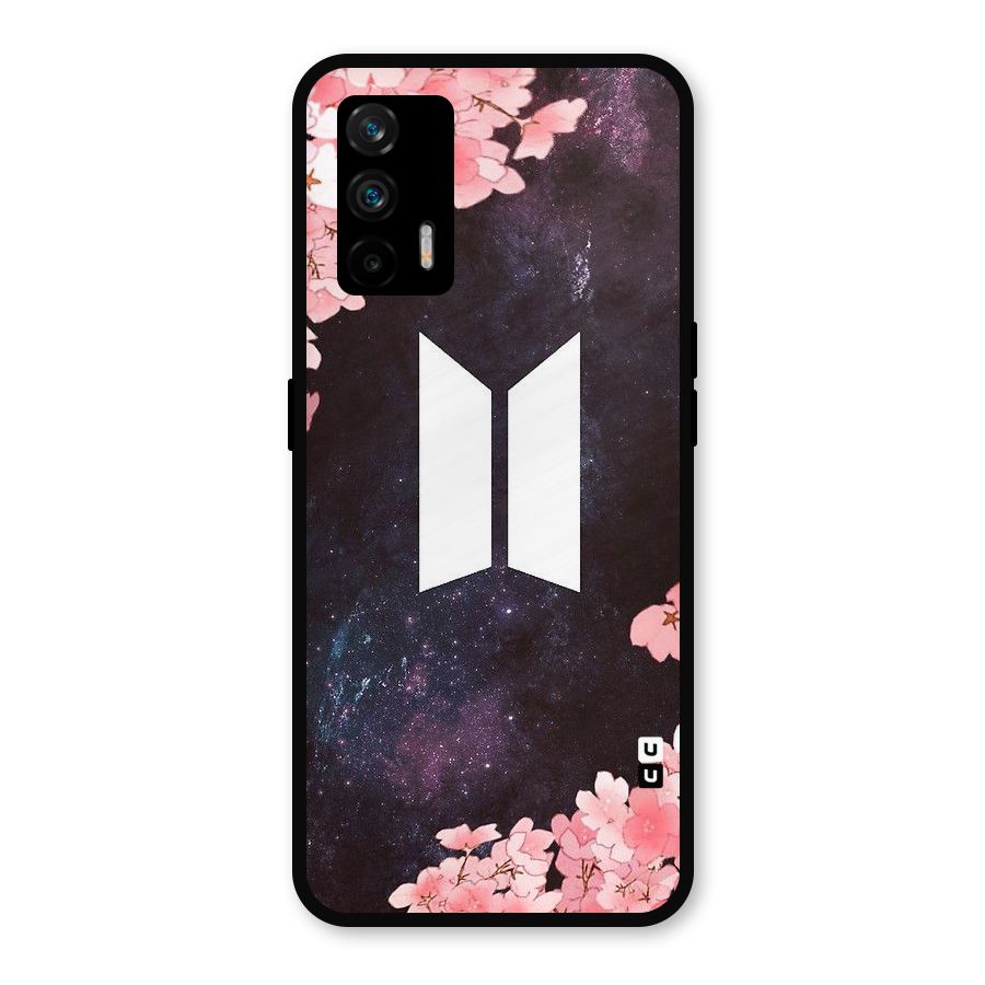 Cherry Blossom Pause Design Metal Back Case for Realme GT 5G
