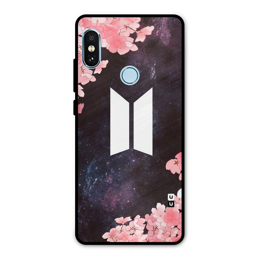 Cherry Blossom Pause Design Metal Back Case for Redmi Note 5 Pro