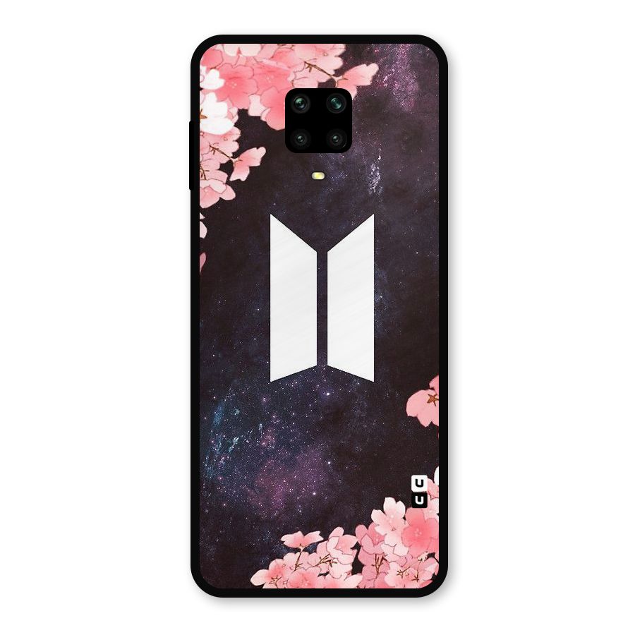 Cherry Blossom Pause Design Metal Back Case for Redmi Note 9 Pro