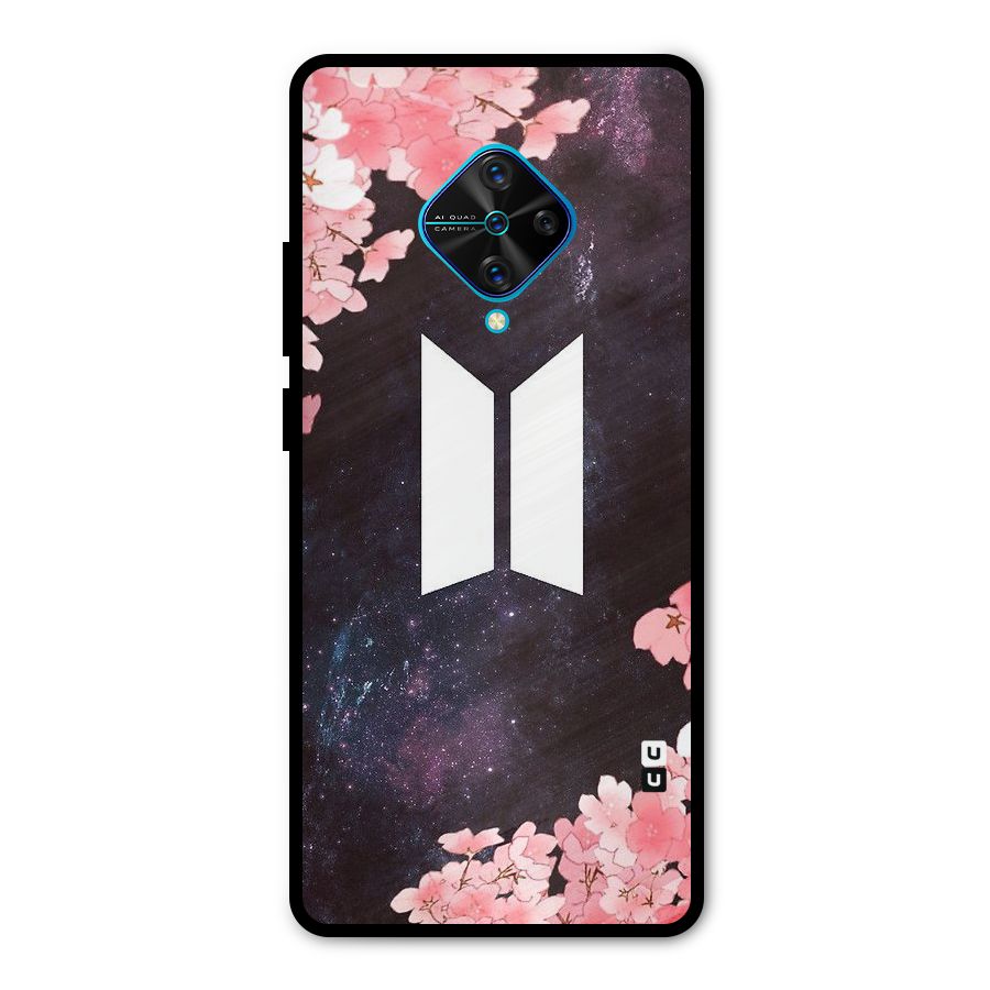 Cherry Blossom Pause Design Metal Back Case for Vivo S1 Pro