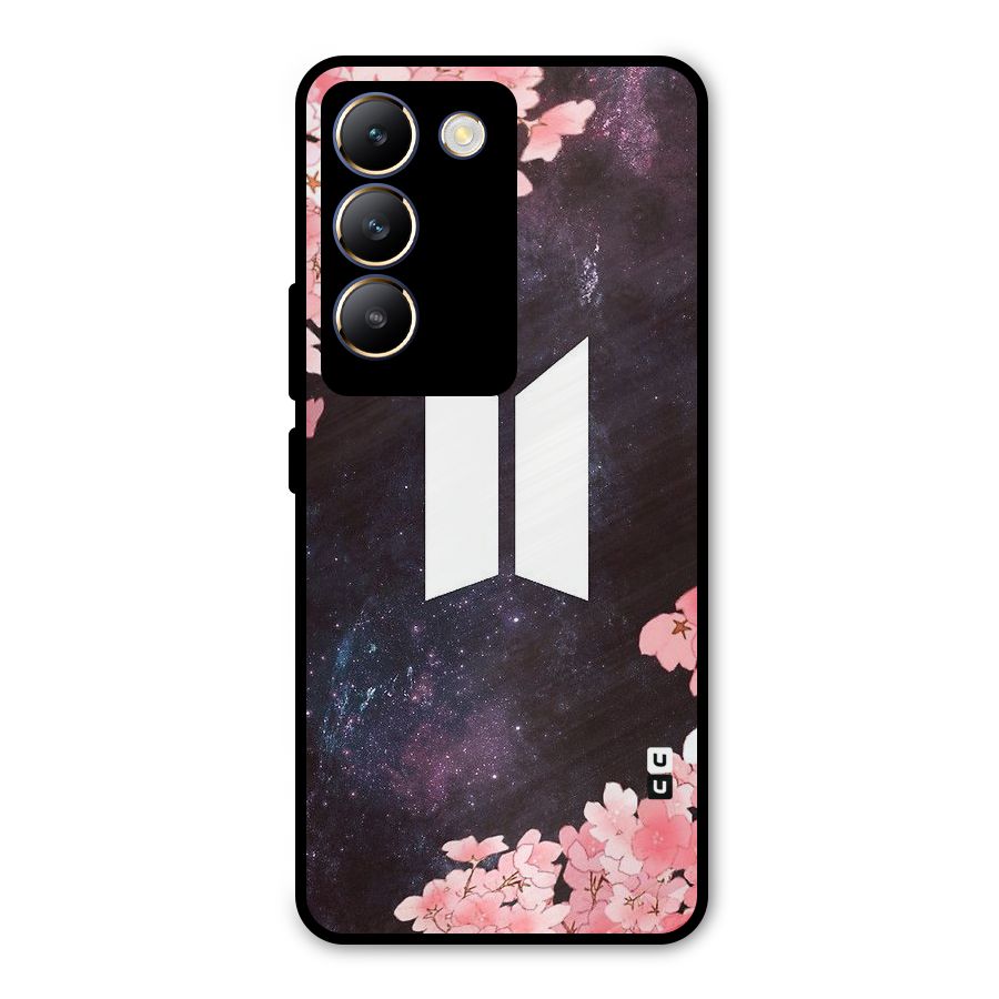 Cherry Blossom Pause Design Metal Back Case for Vivo T3 5G