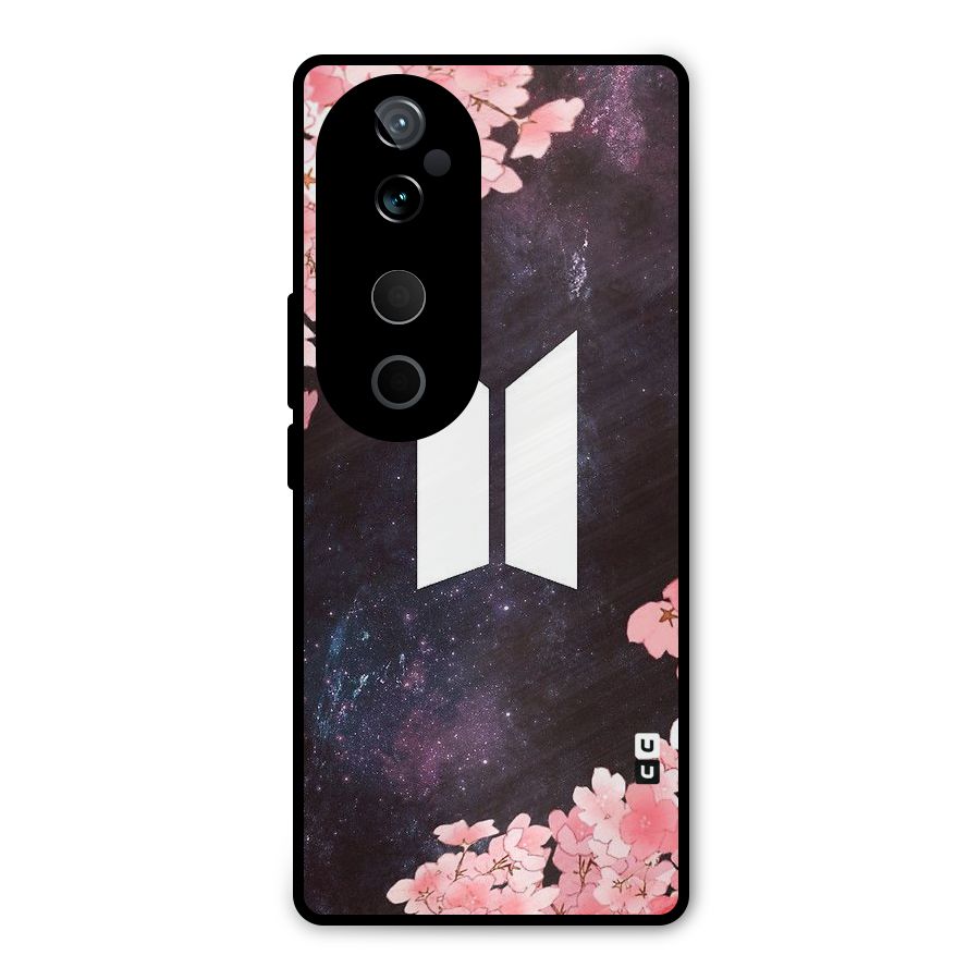 Cherry Blossom Pause Design Metal Back Case for Vivo T3 Ultra