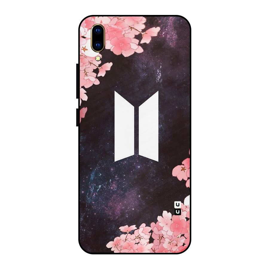 Cherry Blossom Pause Design Metal Back Case for Vivo V11 Pro