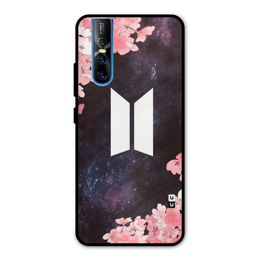 Cherry Blossom Pause Design Metal Back Case for Vivo V15 Pro