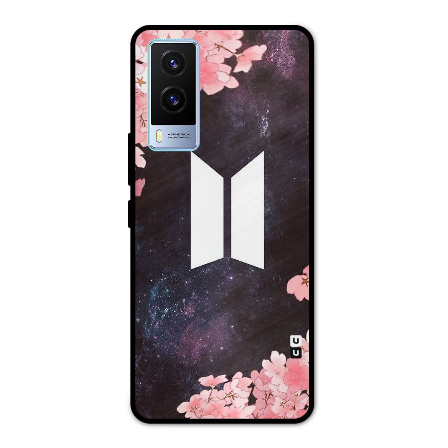 Cherry Blossom Pause Design Metal Back Case for Vivo V21e 5G