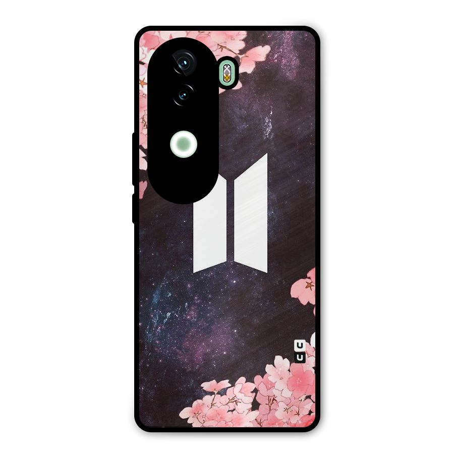 Cherry Blossom Pause Design Metal Back Case for Vivo V40e