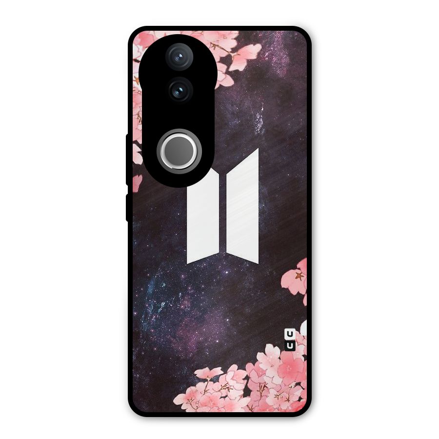 Cherry Blossom Pause Design Metal Back Case for Vivo V50