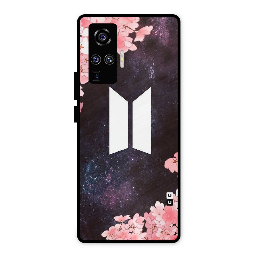 Cherry Blossom Pause Design Metal Back Case for Vivo X50 Pro