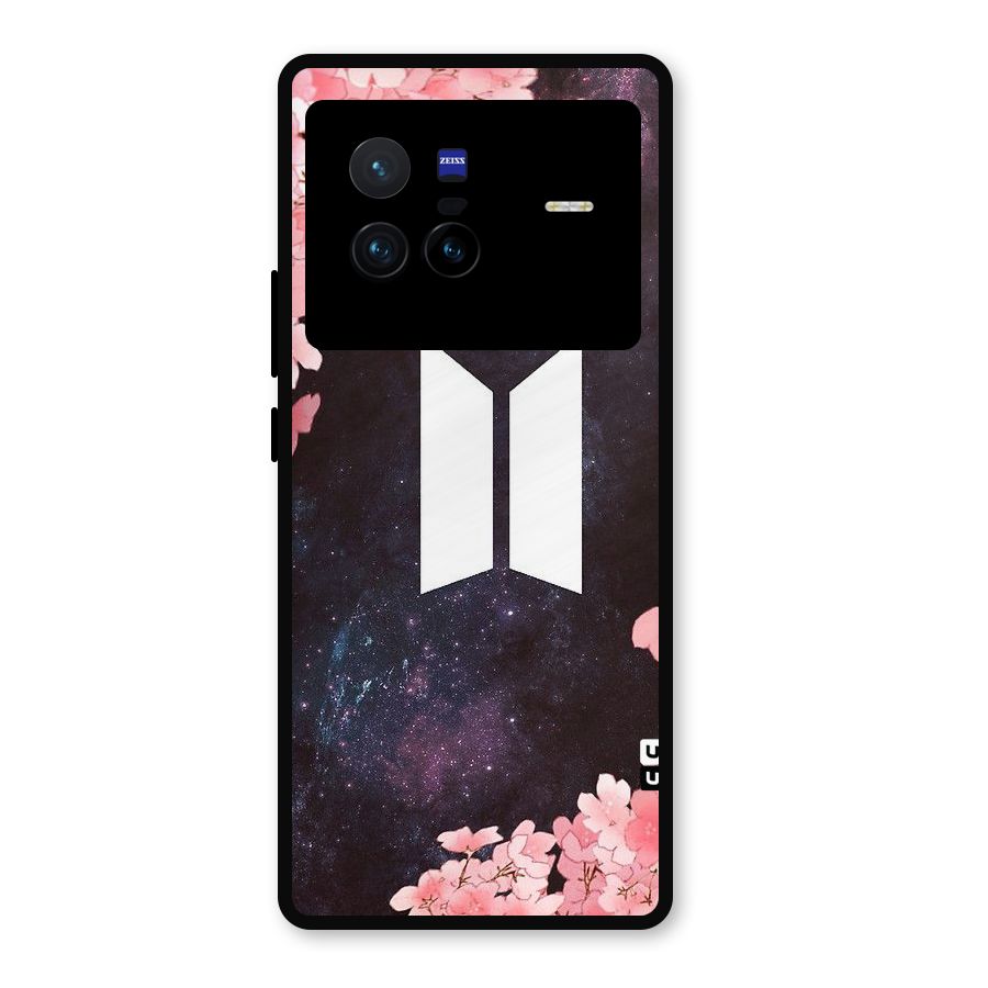 Cherry Blossom Pause Design Metal Back Case for Vivo X80