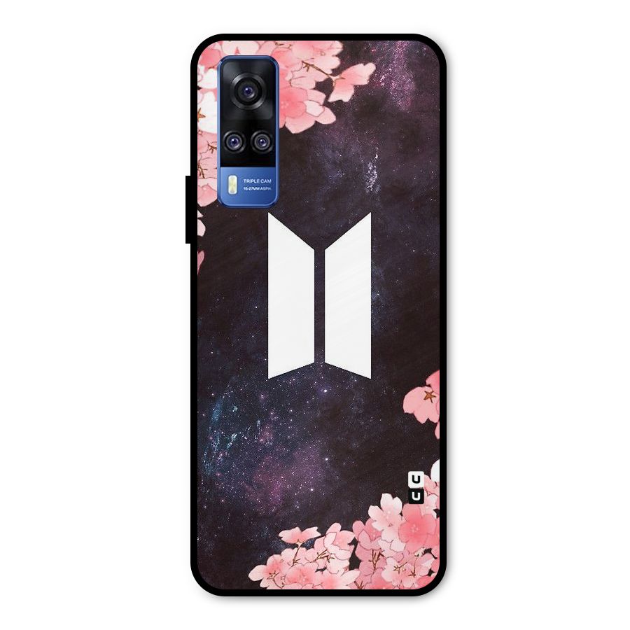 Cherry Blossom Pause Design Metal Back Case for Vivo Y51A