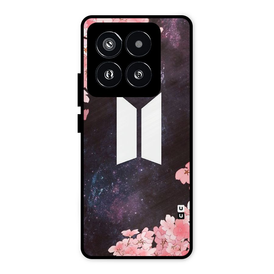 Cherry Blossom Pause Design Metal Back Case for Xiaomi 14 Pro