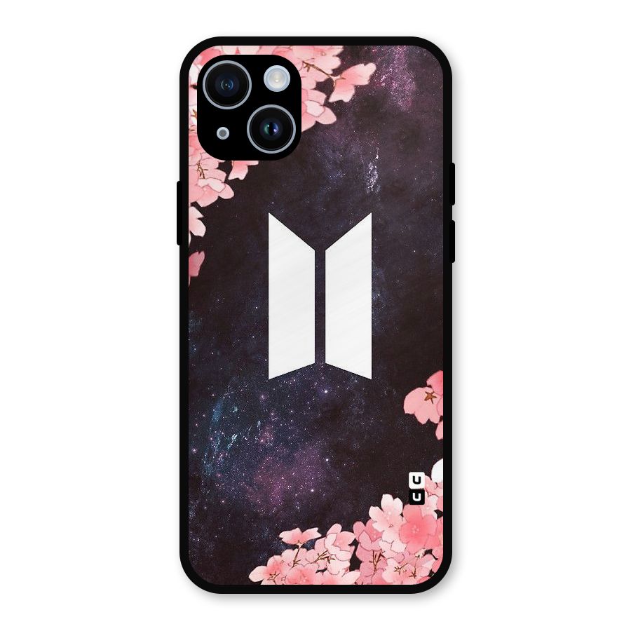 Cherry Blossom Pause Design Metal Back Case for iPhone 14