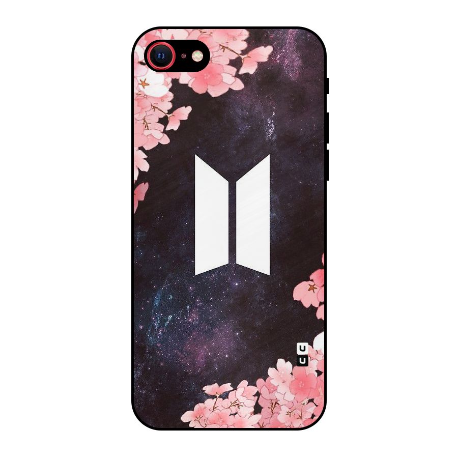 Cherry Blossom Pause Design Metal Back Case for iPhone 7