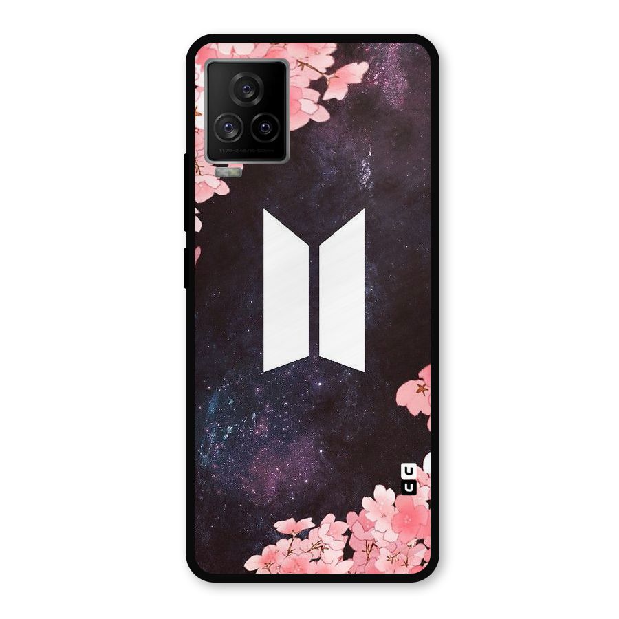 Cherry Blossom Pause Design Metal Back Case for iQOO 7 Legend 5G