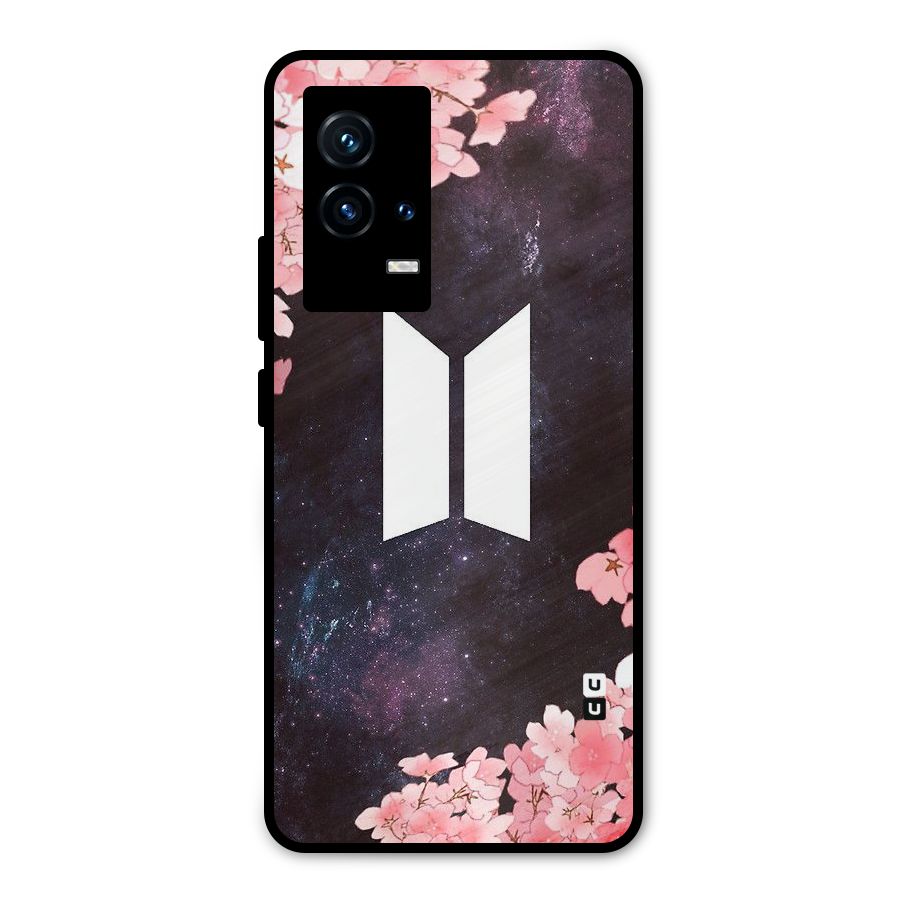 Cherry Blossom Pause Design Metal Back Case for iQOO 9 5G