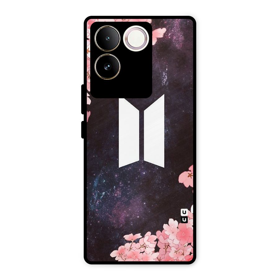 Cherry Blossom Pause Design Metal Back Case for iQOO Z7 Pro