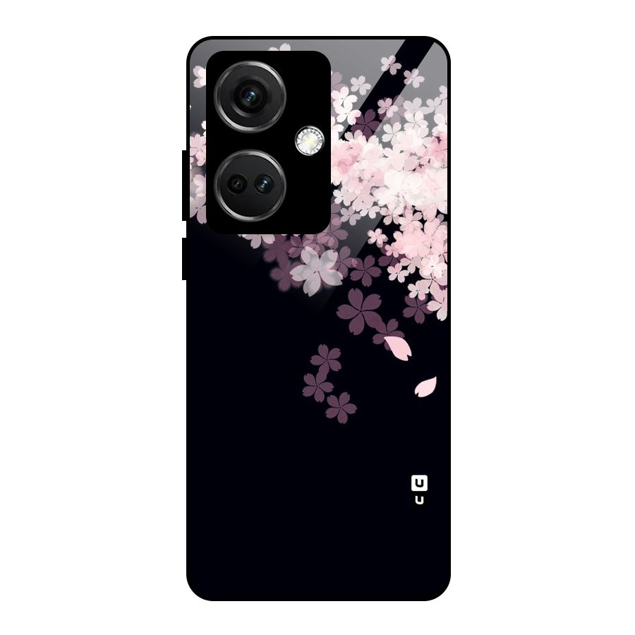 Cherry Flowers Pink Glass Back Case for OnePlus Nord CE 3 5G