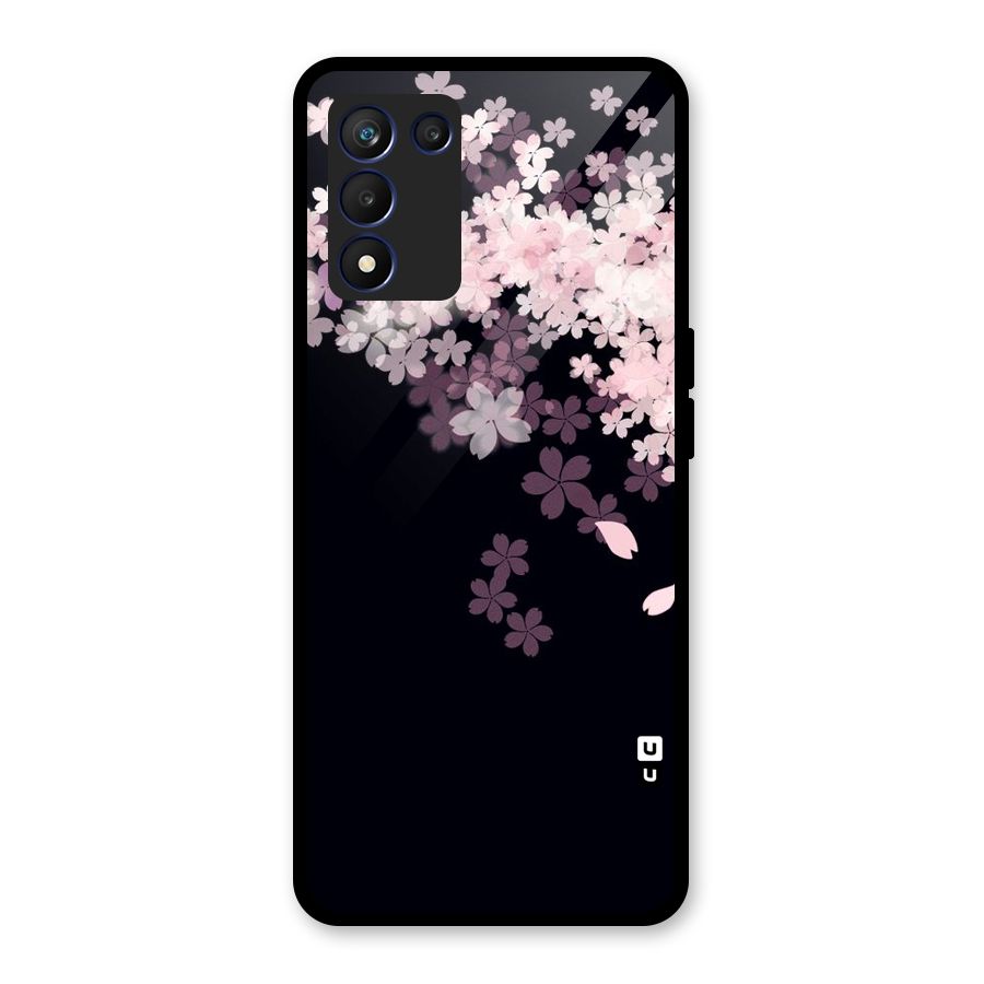 Cherry Flowers Pink Glass Back Case for Realme 9 5G Speed