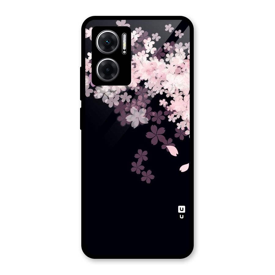 Cherry Flowers Pink Glass Back Case for Redmi 11 Prime 5G