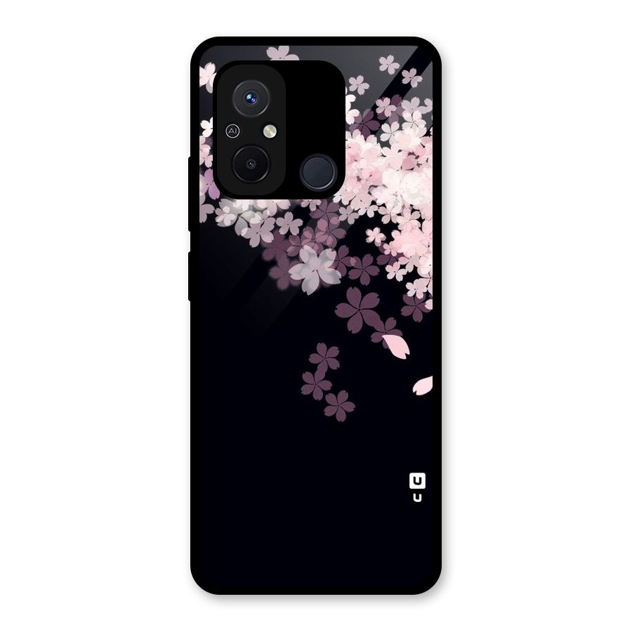 Cherry Flowers Pink Glass Back Case for Redmi 12C