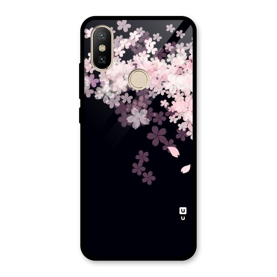Cherry Flowers Pink Glass Back Case for Redmi A2