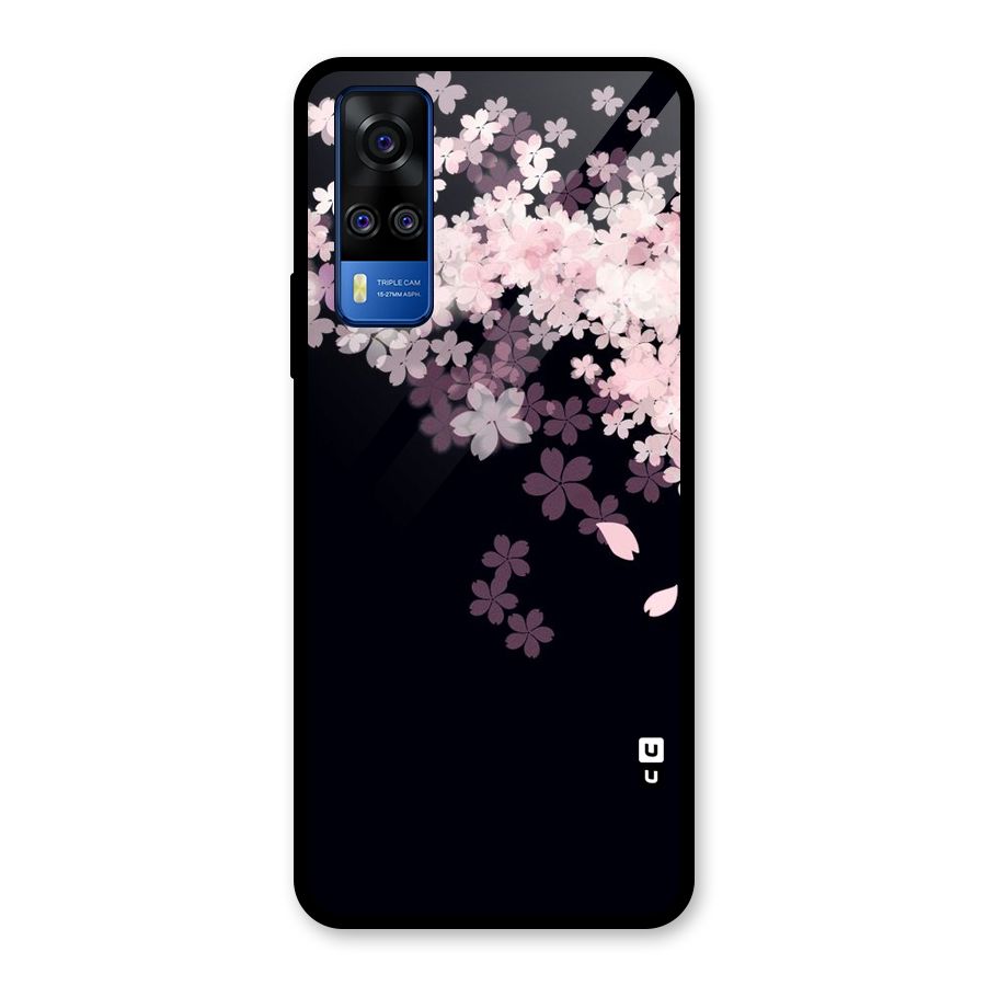Cherry Flowers Pink Glass Back Case for Vivo Y31