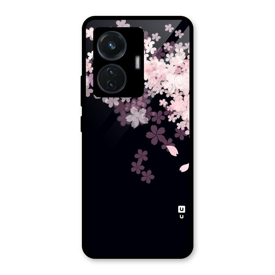 Cherry Flowers Pink Glass Back Case for iQOO Z6 44W