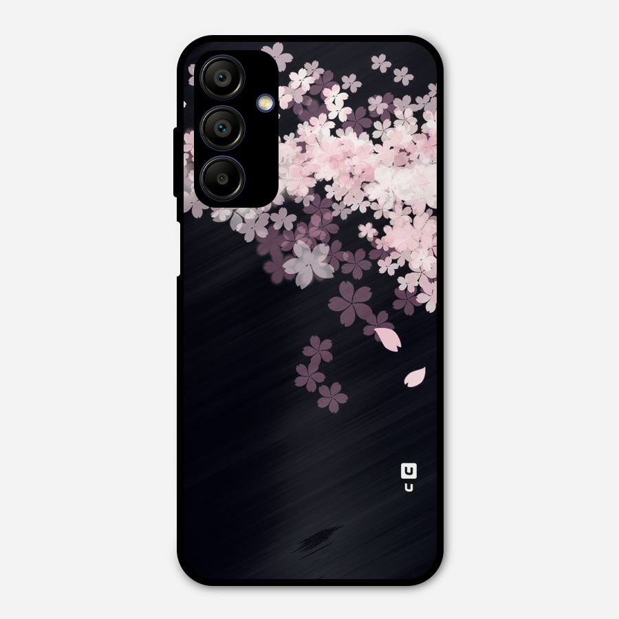 Cherry Flowers Pink Metal Back Case for Galaxy A15 5G