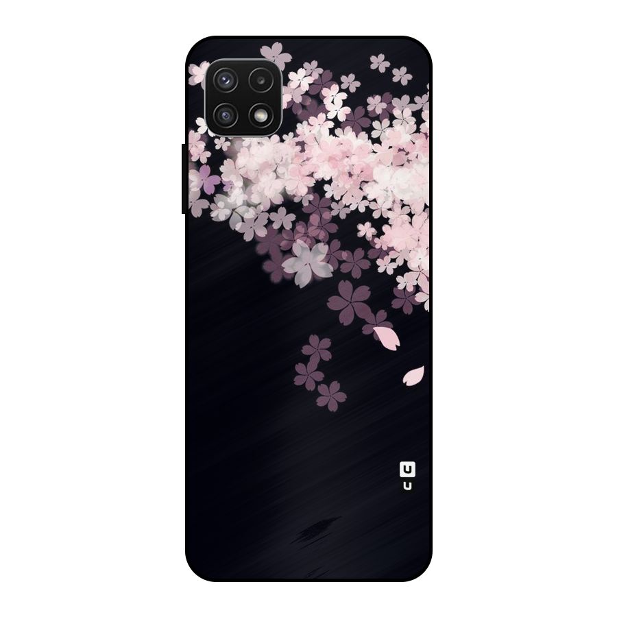 Cherry Flowers Pink Metal Back Case for Galaxy A22 5G