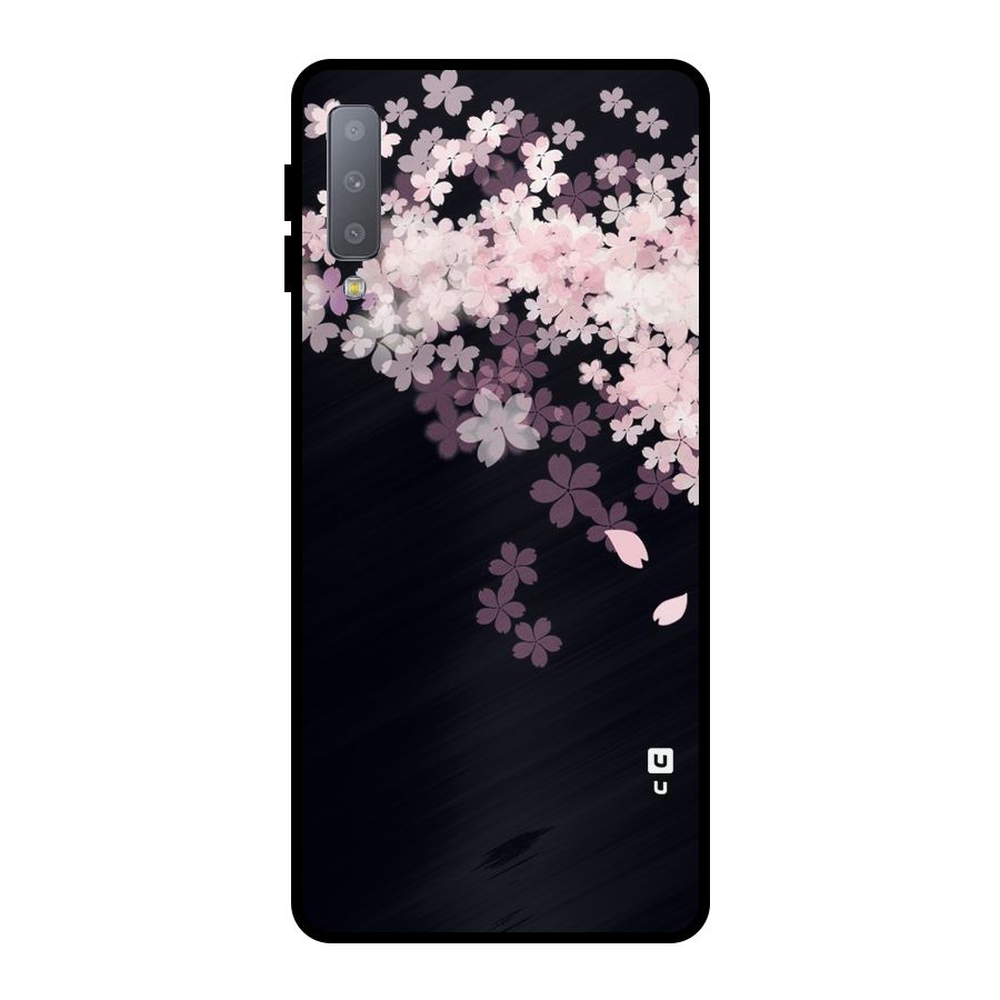 Cherry Flowers Pink Metal Back Case for Galaxy A7 (2018)