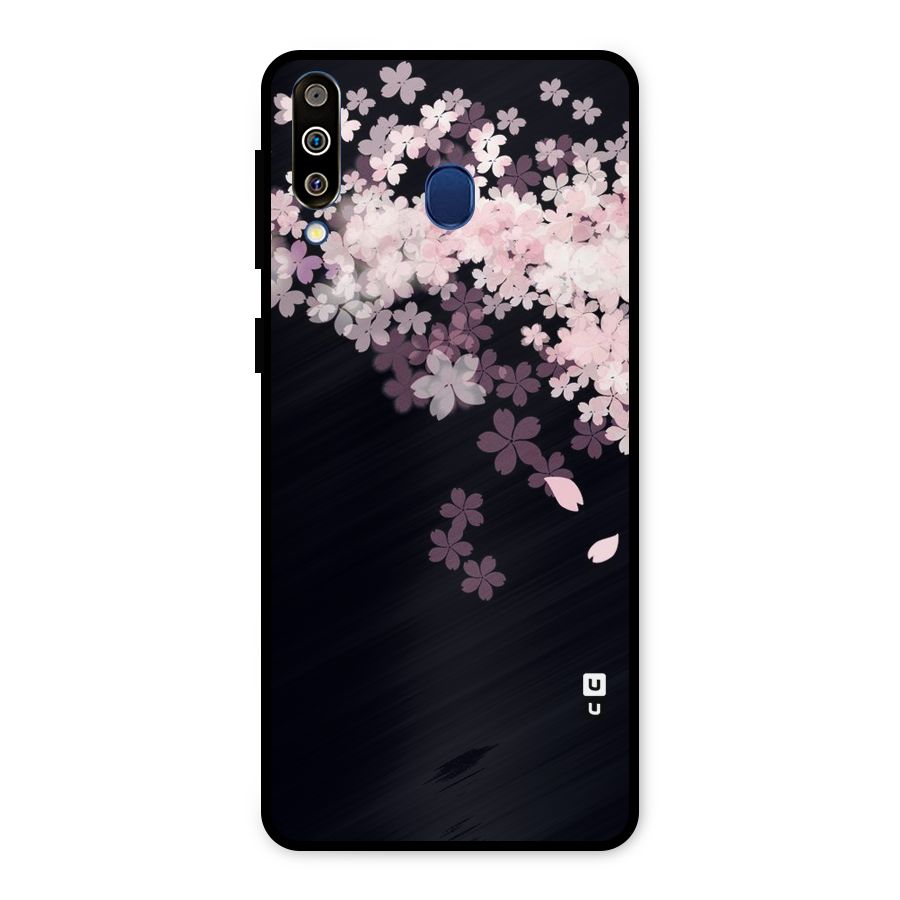 Cherry Flowers Pink Metal Back Case for Galaxy M30